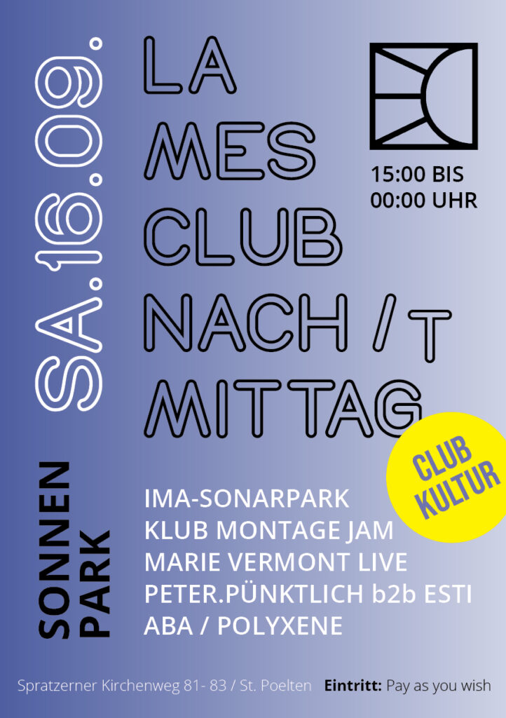 LAMES Club Nach/t/mittag: Live-Mitschnitt | Fr. 22.9., 18:00-23:30