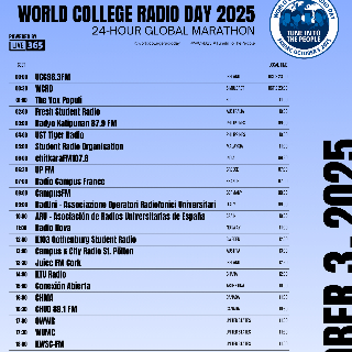 Radiomarathon zum World College Radio Day, 3.10., ab 00.00 bis Mitternacht