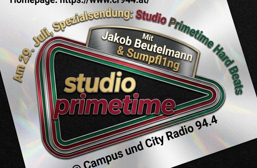 Studio Primetime Sommer Edition 2026 Special Hard Beats US & German Rap, Mi 29.Juli 2026, 20-23 Uhr